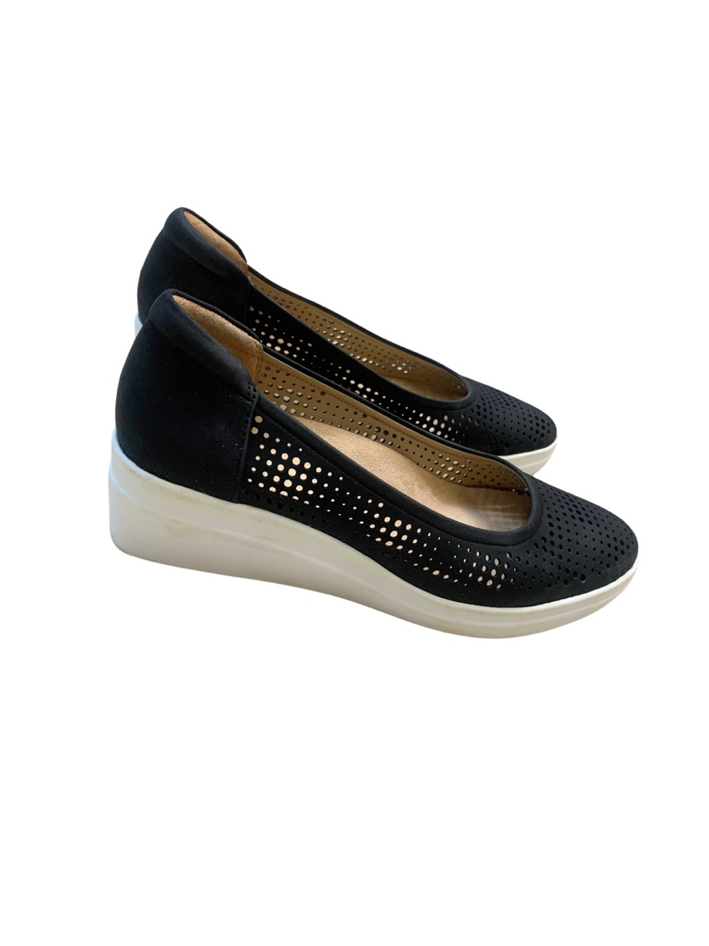 Naturalizer Black Sam2 Wedge Pumps Sporty Preppy Casual Comfortable Blokecore
